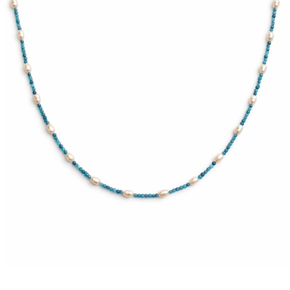 Halskette Apatit & Perle