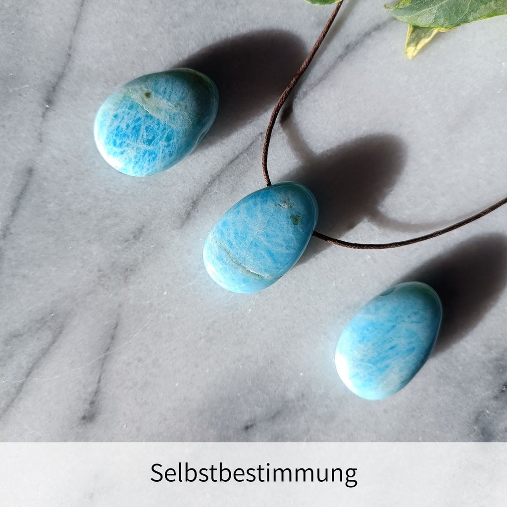 Amazonit Anhänger gebohrt