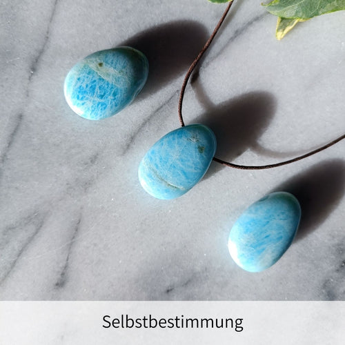 Amazonit Anhänger gebohrt