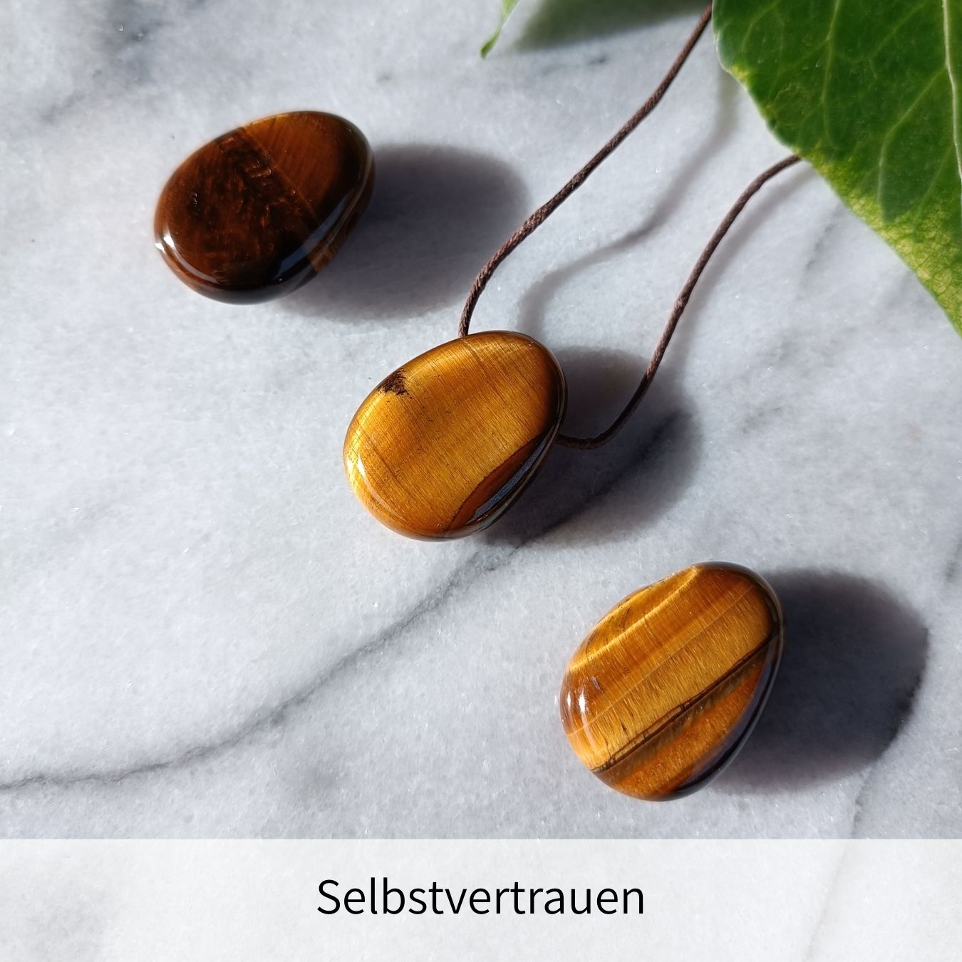 Tigerauge Anhänger gebohrt